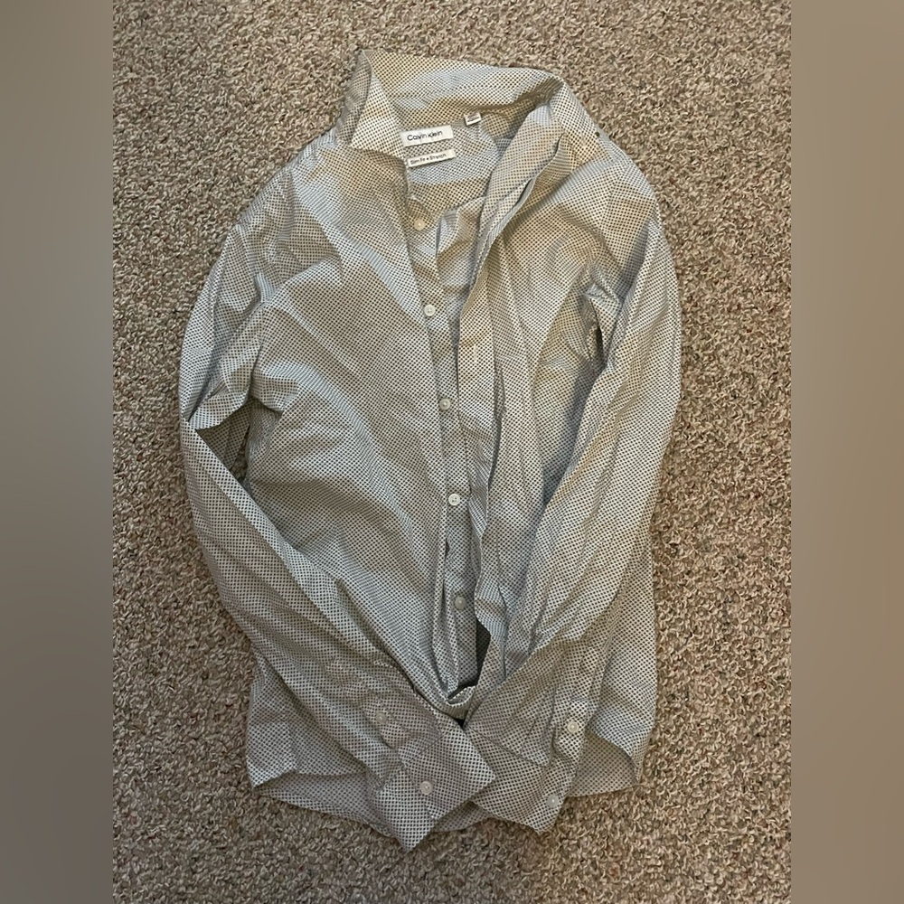 Calvin Klein Men's Gray Button-Up Shirt